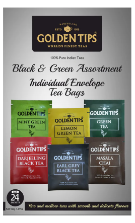 Black & Green Assortment Individual Envelope - Tea Bags